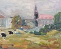 KatNr 432&nbsp;&nbsp; Jean Kirsten, Dresden - Blick auf das Neustädter Ufer mit Dreikönigskirche. 1988.