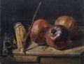 KatNr 045&nbsp;&nbsp; Ermenegildo Carlo Donadini "Granatäpfel u[nd]. Maiskolben". Frühes 20. Jh.