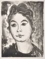 KatNr 834&nbsp;&nbsp; Erhard Hippold "Mädchenkopf" (Porträt der Nachbarin Frau Shettler?). 1965.