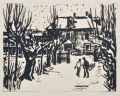 KatNr 831&nbsp;&nbsp; Erhard Hippold, Blick aus der Villa Sorgenfrei / "Mondlandschaft" (Blick vom Hang auf die Villa Sorgenfrei, Radebeul) / Straße in Radebeul. 1948 / 1950 /1940er Jahre.