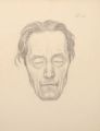 KatNr 972&nbsp;&nbsp; Erich Lindenau, Selbstporträt en face mit geschlossenen Augen. 1950.