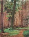 KatNr 585&nbsp;&nbsp; Erich Lindenau, Waldinneres. 1940.