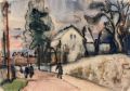 KatNr 398&nbsp;&nbsp; Erhard Hippold "Straße in Radebeul". Wohl 1940er Jahre.