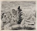 KatNr 590 Erhard Hippold "Große Regenlandschaft" / "Steinbruch" (Napoleonstein Bischofswerda) / Oberlausitzer Berglandschaft). 1933/1930er Jahre.