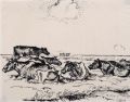 KatNr 591 Erhard Hippold, Fünf Ansichten von Stakendorf (Schleswig-Holstein). 1945.