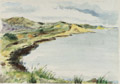 KatNr 505 Renate Drescher-Partheter "Sylt 1965" – Acht Landschaftsdarstellungen / Blühender Kirschbaum. 1965.