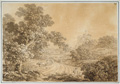 KatNr 258   Adrian Zingg "Schloss Gnandstein, vorn pflügende Bauern". Um 1800.