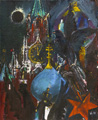 KatNr 241   Walter Womacka "Der 'Rote Platz' in Moskau mit schwarzen Krähen". 1993.