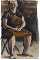 KatNr 597   Curt Querner, Sitzende Bäuerin. 1958.