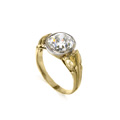 KatNr 829 Belle Époque-Ring mit Diamant-Solitär, 4,0 ct, mit HRD Zertifikat.