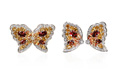 KatNr 914   Demi Parure "Butterfly" mit Almandinen und Padparadscha Saphiren.