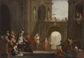 KatNr 004   Barocker Meister, Der Heilige Johannes von Nepomuk als Advokat der Armen und Kranken. Wohl spätes 17. Jh.