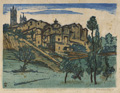 KatNr 426 Otto Westphal, Mühle bei Dresden / Blick in die Hochebene (Dolmar, Schmalkalden?) / Waldsaum (Erzgebirge?) / Lausanne (?) / Blick auf Schmalkalden. Um 1905– 1930.