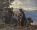 KatNr 020   Friedrich Martersteig (zugeschr.), Der Reformator Ulrich von Hutten wird von Huldrych Zwingli nach Ufenau am Zürcher See gebracht. Wohl 3. Viertel 19. Jh.