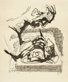 KatNr 480   Otto Dix "Selbstbildnis beim Lithographieren". 1964.