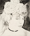 KatNr 399   Emil Orlik "Mit Rosen im Haar". 1921.