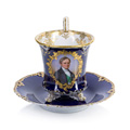 KatNr 745   Porträttasse und Untertasse "Johann, König von Sachsen". Meissen. 3. Viertel 19. Jh.