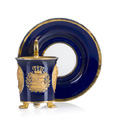 KatNr 746 Große Porträttasse und Untertasse "Friedrich August II., Prinzmitregent von Sachsen und Maria Anna von Bayern”. Meissen. 1830er Jahre.