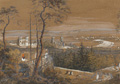 KatNr 291   Unbekannter Künstler, Blick auf Dresden vom Wolfshügel aus. Um 1860– 1880.