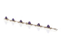 KatNr 839 Gelbgold-Gliederarmband mit Amethysten. VEB Ostsee-Schmuck (ehemals Fischlandschmuck). 1958 -1990.