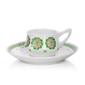 KatNr 755   Seltene Jugendstil-Tasse und Untertasse aus dem Service "Misnia". Theodor Grust (Form) und Gertrud Kleinhempel (Dekor, zugeschr.) für Meissen. 1904.