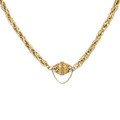 KatNr 821 Gelbgold-Collier mit Mikromosaik-Medaillon. Rom. Um 1860/1870.