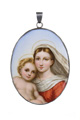 KatNr 749   Medaillon mit Detail der "Sixtinischen Madonna" von Raffael. Meissen. Ende 19. Jh.