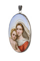 KatNr 749 Medaillon mit Detail der "Sixtinischen Madonna" von Raffael. Meissen. Ende 19. Jh.