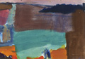 KatNr 544 Fritz Keller "Landschaft" (wohl Lancken-Granitz) / "Bauer mit Pferd" / "Zwei Pferde in Landschaft". 1970er Jahre.