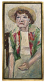 KatNr 195   Hans Jüchser, Dame mit Hut und Schultertuch. 1952.
