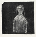 KatNr 606 Hans Theo Richter "Sitzendes Mädchen beim Kämmen vor kleinem Spiegel" / "Mädchen mit Zöpfen vor dunklem Grund". 1958/1969.