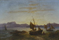 KatNr 022   Carl Robert Kummer, Boote am abendlichen Ufer. 1885.