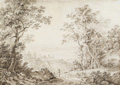 KatNr 288   Matthias Rudolf Toma, Italienische Landschaft mit Ruinen. 1822.