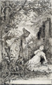 KatNr 282   Adrian Ludwig Richter (Schule), Hänsel und Gretel: Die Hexe findet Gretel im Wald. Wohl 2. H. 19. Jh.