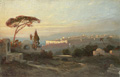 KatNr 034   Johann Andreas von Herrenburg, Blick vom Ölberg auf die Altstadt von Jerusalem. 1846/1847.