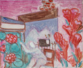 KatNr 171   Charles Crodel, Interieur (Blick auf Berglandschaft). 1950er/1960er Jahre.
