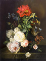 KatNr 009   François Gabriel, Stillleben mit Tulpen und Rosen nach flämischen Vorbildern. 20. Jh.