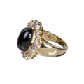 KatNr 910 Gelbgold-Ring mit großem Stern-Saphir.