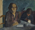 KatNr 090   Otto Niemeyer-Holstein "Paula Jüchser und Anneliese Niemeyer (Hiddensee)". 1932.