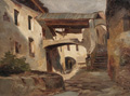 KatNr 019   Adolph Heinrich Lier "Wirtshaus in Polling" (Studie). Um 1870.