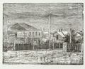 KatNr 660 Werner Wittig "Stilleben vor Weinbergen" / "Das Neustädter Ufer" / "Radebeul" / "Brockwitz" / Winterabend (Radebeul) / "Straße in Radebeul". 1966– 1970.