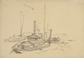 KatNr 273 Christian Friedrich Gille, Waldhang mit Holzsteg / Elbzillen. 1879 / um 1855/1860.