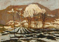 KatNr 089&nbsp;&nbsp; Otto Westphal "Thüringer Schneeschmelze, Seligenthal". 1924.