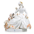 KatNr 594 "Dame mit Mohrenknabe". Paul Scheurich für Meissen. Entwurf 1919.