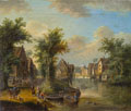 KatNr 3 Jan Brueghel d.Ä., Paar holländische Stadtansichten mit Grachten. Ca. 1630– 1650.