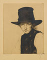 KatNr 337&nbsp;&nbsp; Joseph Uhl, Mädchen mit hohem Hut. Um 1911.