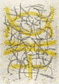 KatNr 375 Klaus Dennhardt, Weiße Strukturen auf Schwarz / Gelbe und schwarze Zeichen / Weiße Strukturen auf Gelb. 1985/1985/1986.