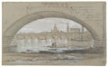 KatNr 227&nbsp;&nbsp; Woldemar Hottenroth "Blick auf Dresden von der Marienbrücke aus". Um 1860.