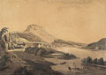 KatNr 228&nbsp;&nbsp; Christian August Günther "Festung und Städtchen Königstein von der Morgenseite". Um 1810.