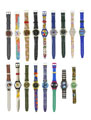 KatNr 683 Sammlung von 32 Armbanduhren, mit fünf Sondermodellen. SWATCH, Schweiz. 1983– 2008 / Drei Armbanduhren. Michel Jordi bzw. Fortis, Swiss. 1991.